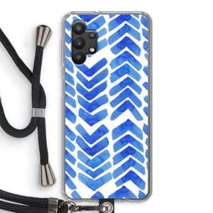 Blauwe pijlen: Samsung Galaxy A32 5G Transparant Hoesje met koord