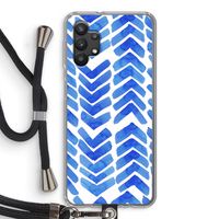 Blauwe pijlen: Samsung Galaxy A32 5G Transparant Hoesje met koord