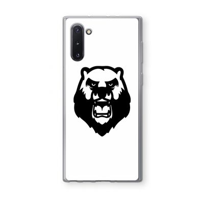 Angry Bear (white): Samsung Galaxy Note 10 Transparant Hoesje