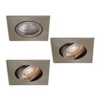Complete set 3 stuks LED-spot Felice RVS GU10 dimbaar 4.2 Watt