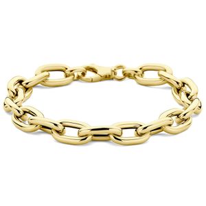 Armband Paperclip Ronde buis geelgoud 8,5 mm 19 cm
