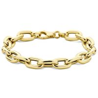 Armband Paperclip Ronde buis geelgoud 8,5 mm 19 cm