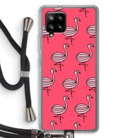 Flamingo: Samsung Galaxy A42 5G Transparant Hoesje met koord