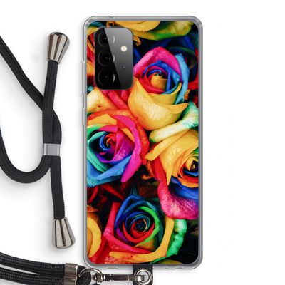 Neon bloemen: Samsung Galaxy A72 5G Transparant Hoesje met koord