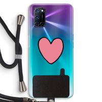 Hartje: Oppo A52 Transparant Hoesje met koord Hartje: Oppo A52 Transparant Hoesje met koord