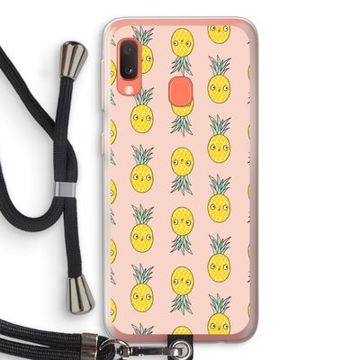 Ananas: Samsung Galaxy A20e Transparant Hoesje met koord