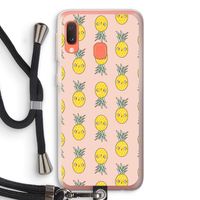 Ananas: Samsung Galaxy A20e Transparant Hoesje met koord