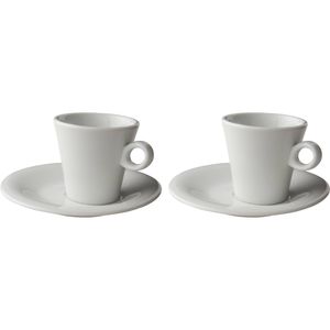 Maastricht Porselein Koffiekop en schotel Finn 15 cl 15.5 cm Wit Porselein 2 stuks