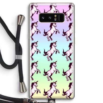 Musketon Unicorn: Samsung Galaxy Note 8 Transparant Hoesje met koord