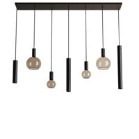 Hanglamp Riva recht 7 lichts zwart