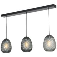 Masterlight Zwarte hanglampPineapple 3-lichts met rookglas - 2291-05-05-100-3 Masterlight Zwarte hanglampPineapple 3-lichts met rookglas - 2291-05-05-100-3
