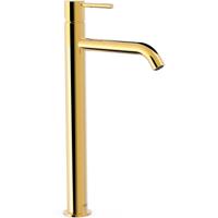 Wastafelkraan Tres Study | Opbouw | Mengkraan | Hoog model | 1-knop | Rond | 24k Goud glans