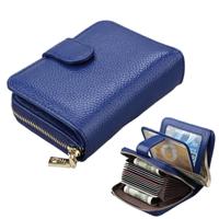 KB132 vrouwelijke stijl volnerf rundleer multifunctionele portemonnee/kaart zak/rijbewijs pakket (blauw)
