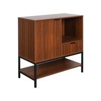 sweeek - 1-deurs walnootkleurig houten dressoir