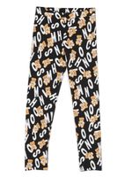 Moschino Kids legging fuselé à logo imprimé - Noir