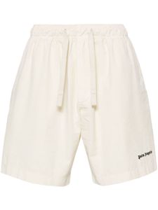 Palm Angels logo-embroidered bermuda shorts - Tons neutres