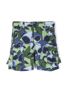 Il Gufo short en coton à design stretch - Bleu