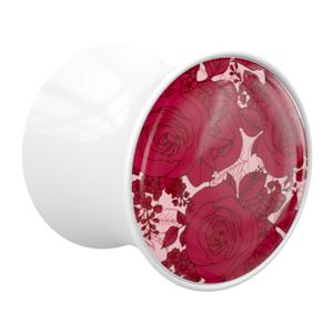 Double Flared Plug met bloemendesign Acryl Tunnels & Plugs