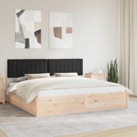 Bedframe met Gevoerd Hoofdgedeelte Zwart 200 x 200 cm