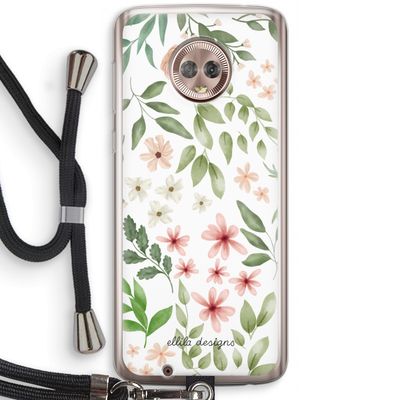 Botanical sweet flower heaven: Motorola Moto G6 Transparant Hoesje met koord