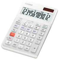 Casio JE-12E-WE Bureaurekenmachine Wit Aantal displayposities: 12 werkt op batterijen, werkt op zonne-energie (b x h x d) 111 x 178 x 24 mm - thumbnail