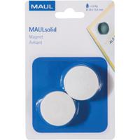 MAUL magneet Solid, 38 mm, trekkracht 2,5 kg, blister van 2 stuks, wit