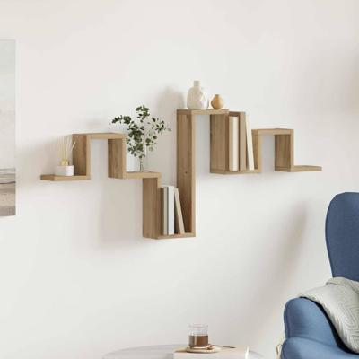 Wandplank met plank artisanaal eikenkleurig 104.5 x 10 x 43 cm