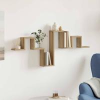 Wandplank met plank artisanaal eikenkleurig 104.5 x 10 x 43 cm