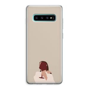 I drink wine: Samsung Galaxy S10 Plus Transparant Hoesje