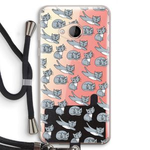 Poezen: HTC U Play Transparant Hoesje met koord