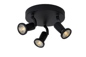 Lucide JASTER-LED - Plafondspot - Ø 20 cm - LED - GU10 - 3x5W 2700K - Zwart