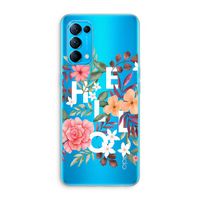 Hello in flowers: Oppo Find X3 Lite Transparant Hoesje
