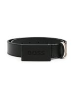 BOSS Kidswear ceinture en cuir à boucle logo - Noir