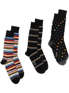 Paul Smith lot de trois paires de chaussettes en maille fine - Noir