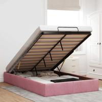 Ottoman bedframe zonder matras 120x200 cm fluweel roze