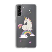 Regenboog eenhoorn: Samsung Galaxy S21 Plus Transparant Hoesje