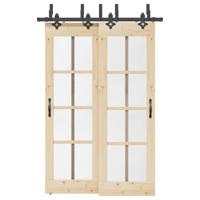 VidaXL Doos met onderdelen voor schuifdeur 152,5 cm staal zwart