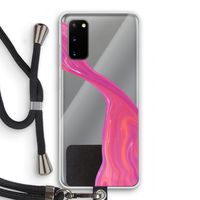 Paarse stroom: Samsung Galaxy S20 Transparant Hoesje met koord