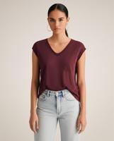 Only Onlsilvery S/s V Neck Lurex Top Jrs Noos T-shirts Burgundy Only Onlsilvery S/s V Neck Lurex Top Jrs Noos T-shirts Burgundy