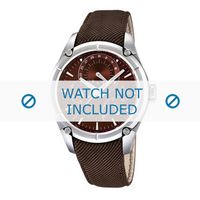 Festina horlogeband F16767-3 Leder Donkerbruin + bruin stiksel - thumbnail