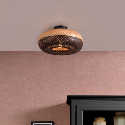 GOOD&MOJO Plafondlamp 'Palawan' Small, Bamboe, kleur Zwart/Naturel