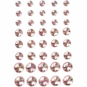 Hobby/knutsel kristal plaksteentjes - 40x stuks - roze - strass steentjes - Plak juwelen