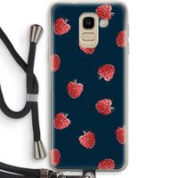 Framboosjes: Samsung Galaxy J6 (2018) Transparant Hoesje met koord