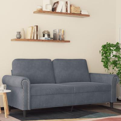 Tweezitsbank 140 cm fluweel donkergrijs