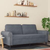 Tweezitsbank 140 cm fluweel donkergrijs