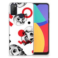 Silicone Back Case Alcatel 1S (2021) Skull Red