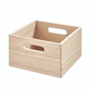 iDesign - Opbergbox met Handgrepen, 25.5 x 25.5 x 15 cm, Paulownia Hou