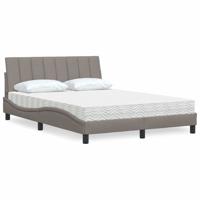 Bed met matras "Hanko" stof taupe 120x200 cm