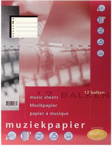 Multo muziekpapier voor ft A4, 23-gaatsperforatie