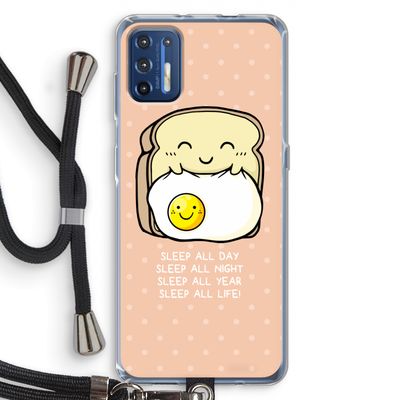 Sleep All Day: Motorola Moto G9 Plus Transparant Hoesje met koord